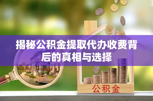 城北揭秘公积金提取代办收费背后的真相与选择