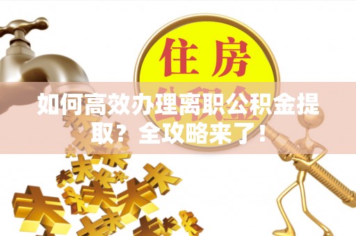 城北如何高效办理离职公积金提取？全攻略来了！