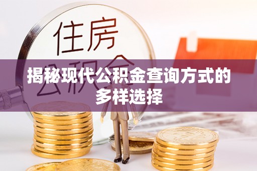 城北揭秘现代公积金查询方式的多样选择