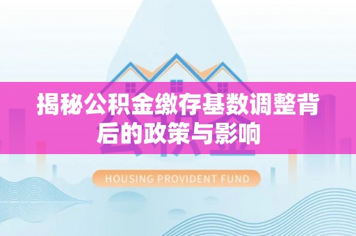 城北揭秘公积金缴存基数调整背后的政策与影响