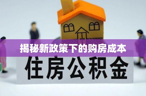 城北揭秘新政策下的购房成本