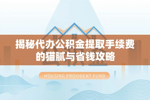 城北揭秘代办公积金提取手续费的猫腻与省钱攻略