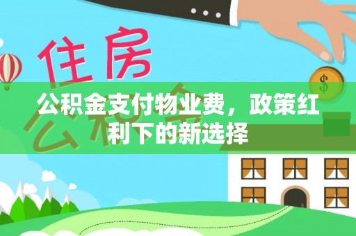 城北公积金支付物业费，政策红利下的新选择